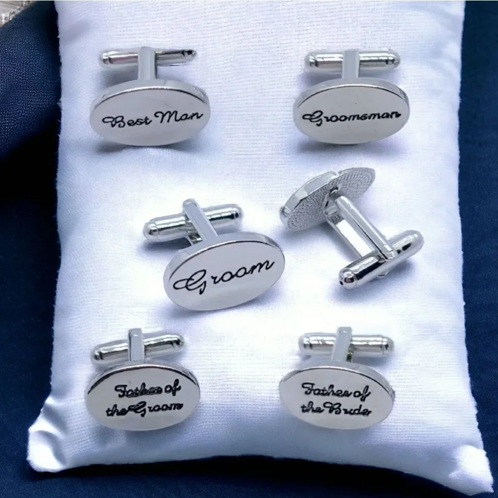 Wedding Cufflinks Groom Best Man Groomsman Father of Bride Bridal Cuff Links